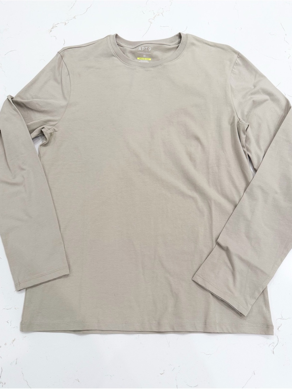 Apt. 9 Long-Sleeve Crewneck Shirt - Light Taupe